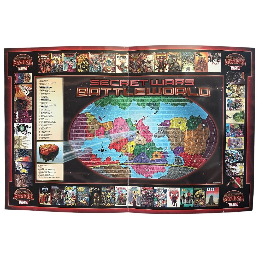 Marvel Comics Secret Wars (2015) Battleworld Map - Cardboard Fold-Out