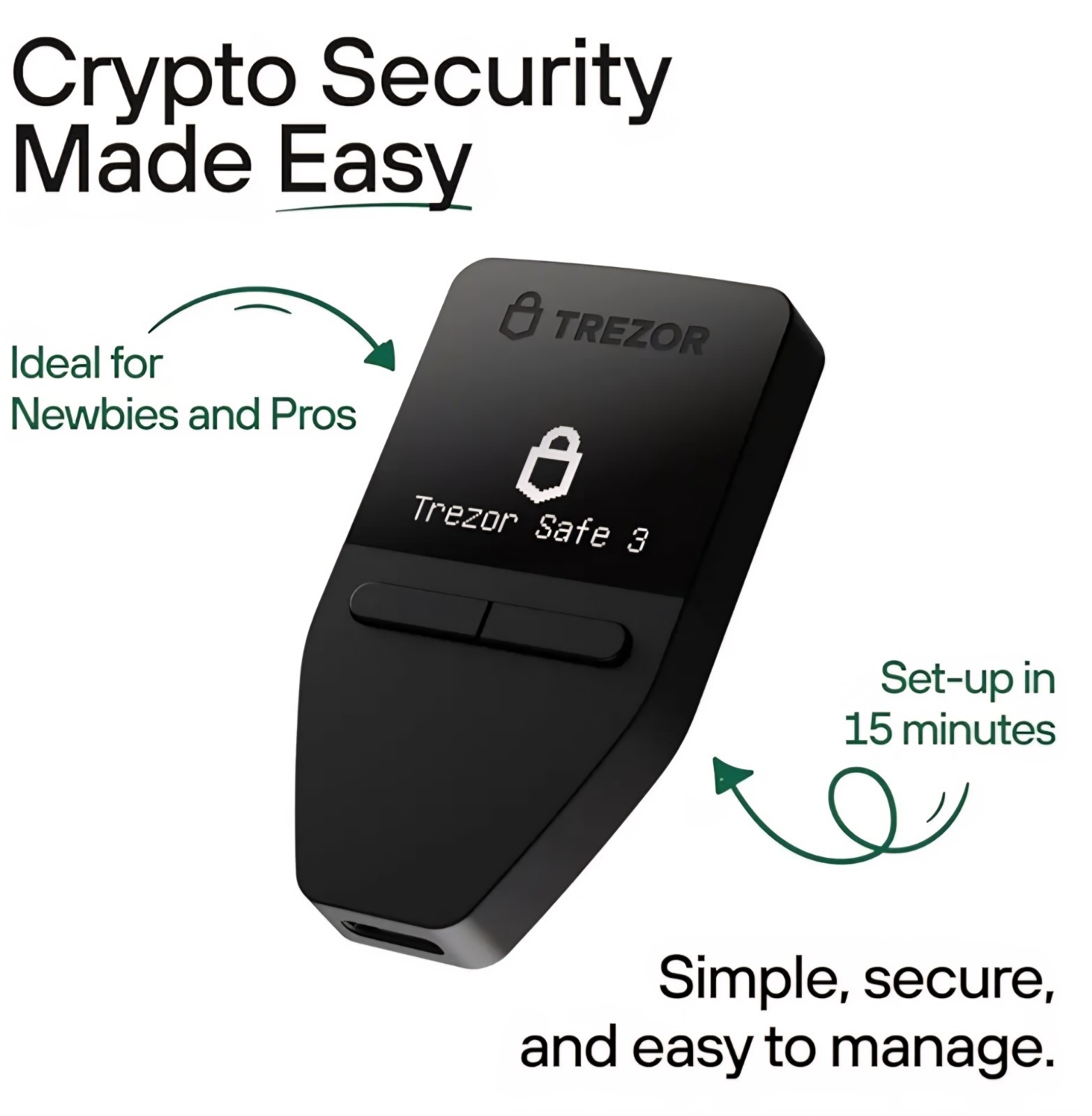Trezor Safe 3 Crypto Hardware Wallet Cosmic Black Open Box