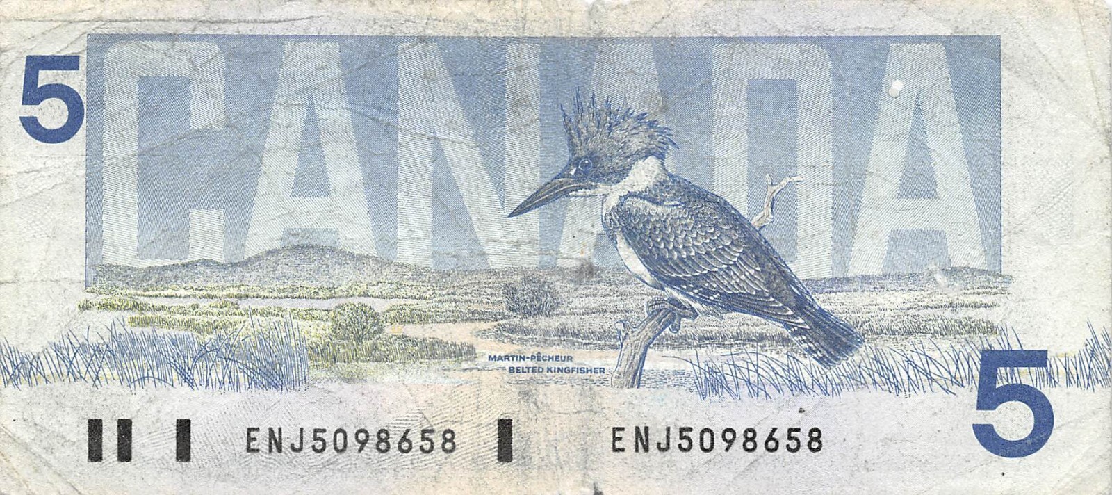 Canada  $5  1986  Series  ENJ     Circulated Banknote JW