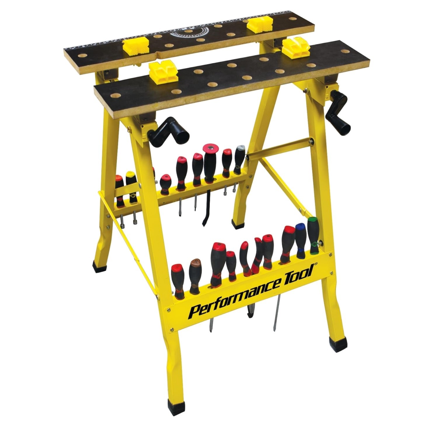 W54025 Portable Multipurpose Workbench - 200 lbs Capacity, Yellow Folding Design
