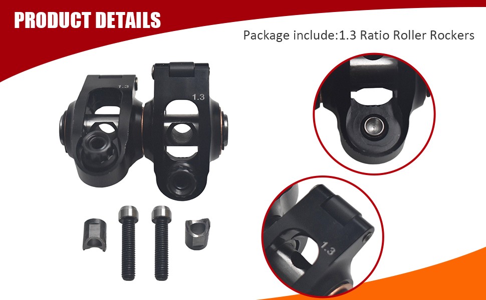 CNC Aluminium 1.3 Ratio Roller Rockers arm for 196cc 212cc GX160 GX200 Non hemi