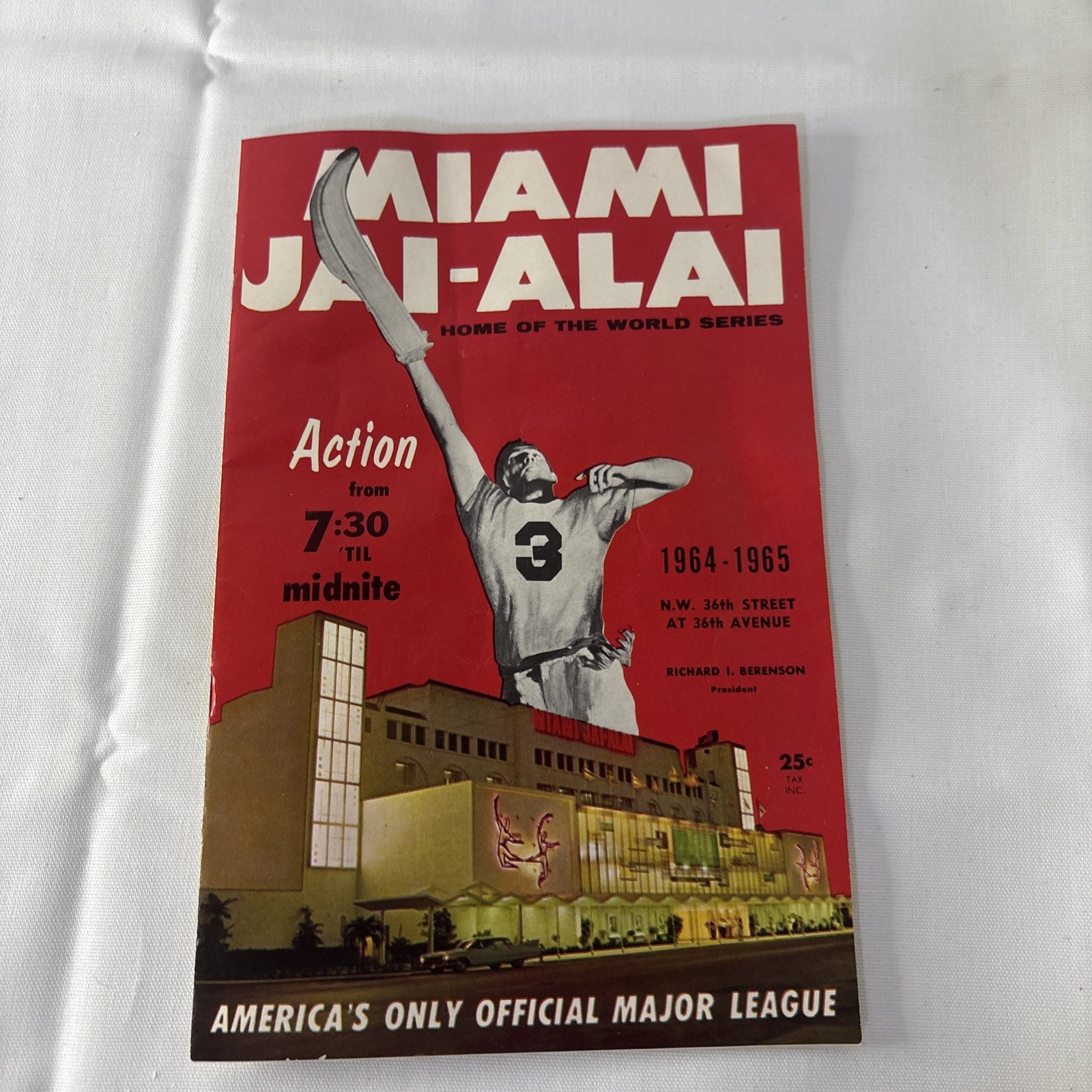 Vintage Miami Jai-Alai program 1964- 1965