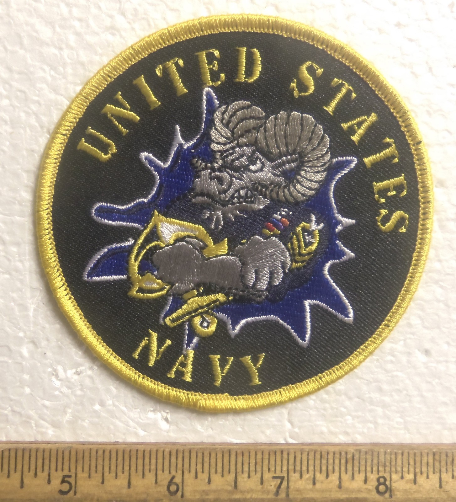 United States Navy with Ram Embroidered Patch