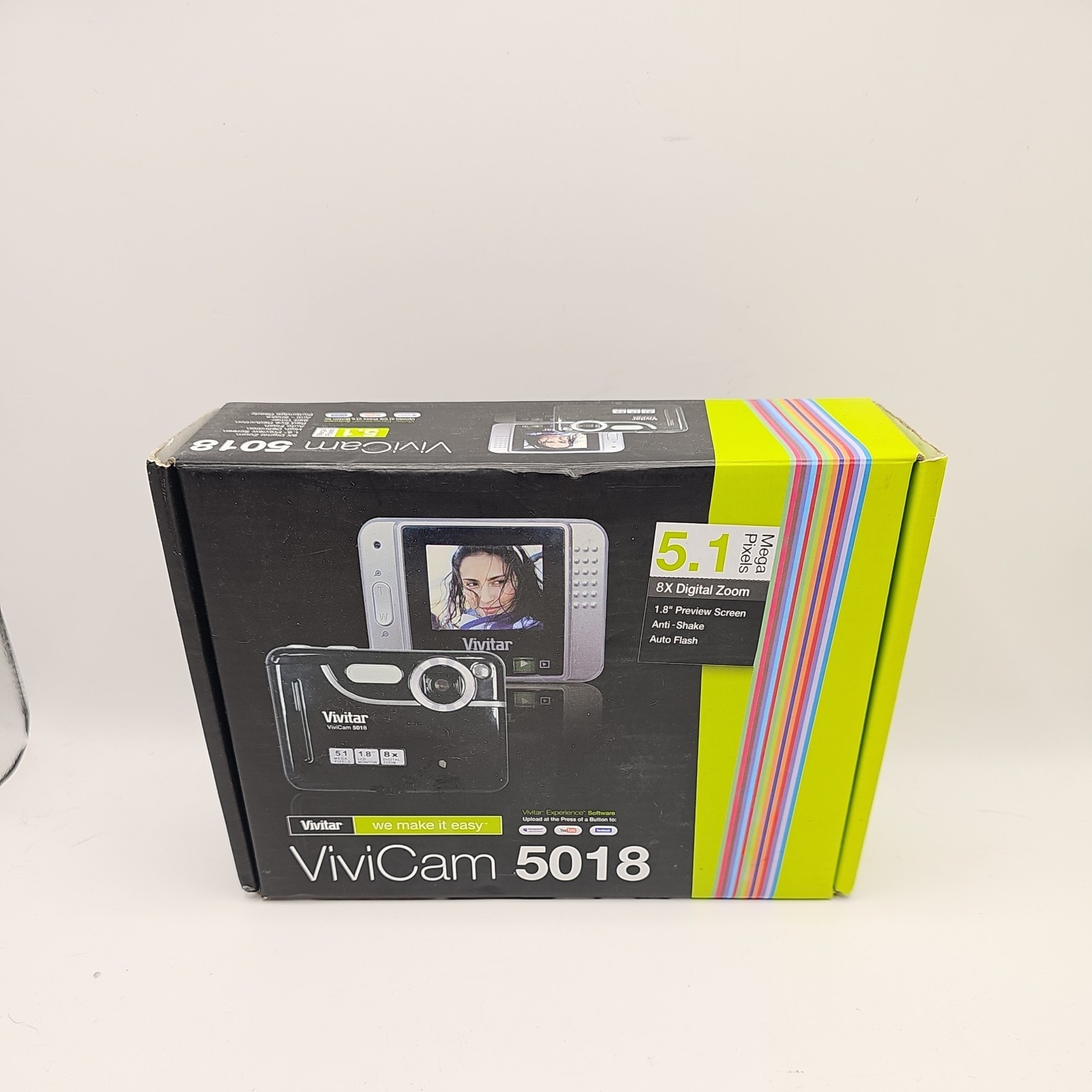 Vivitar ViviCam 5018 5.1MP Digital Camera Pink 1.8" LCD 8x Zoom
