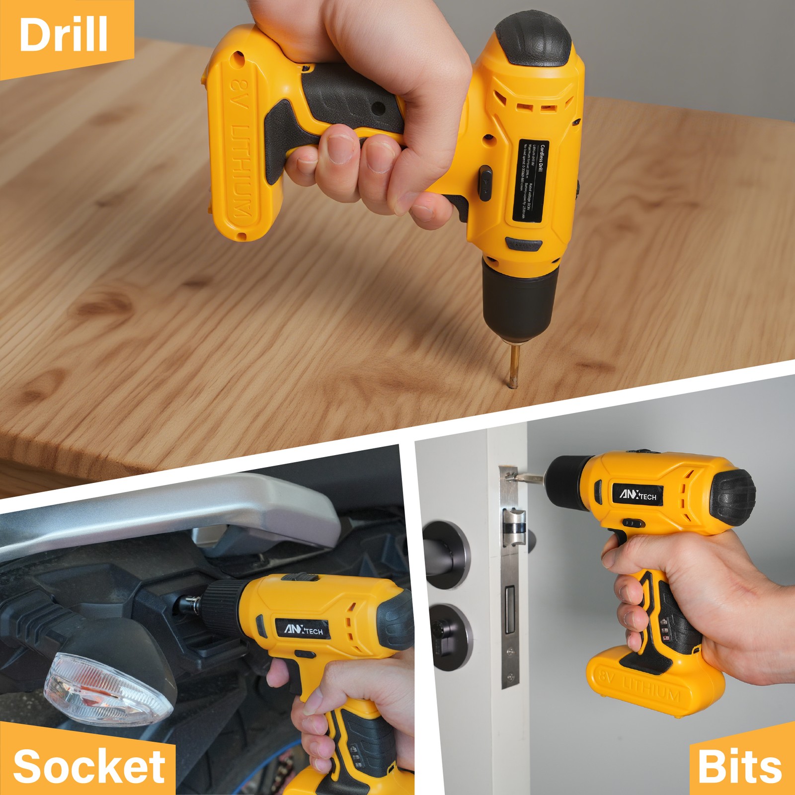 ANXTECH 154pcs Electric Drill Tool Kit Hand Tool Set Cordless Portable Toolbox