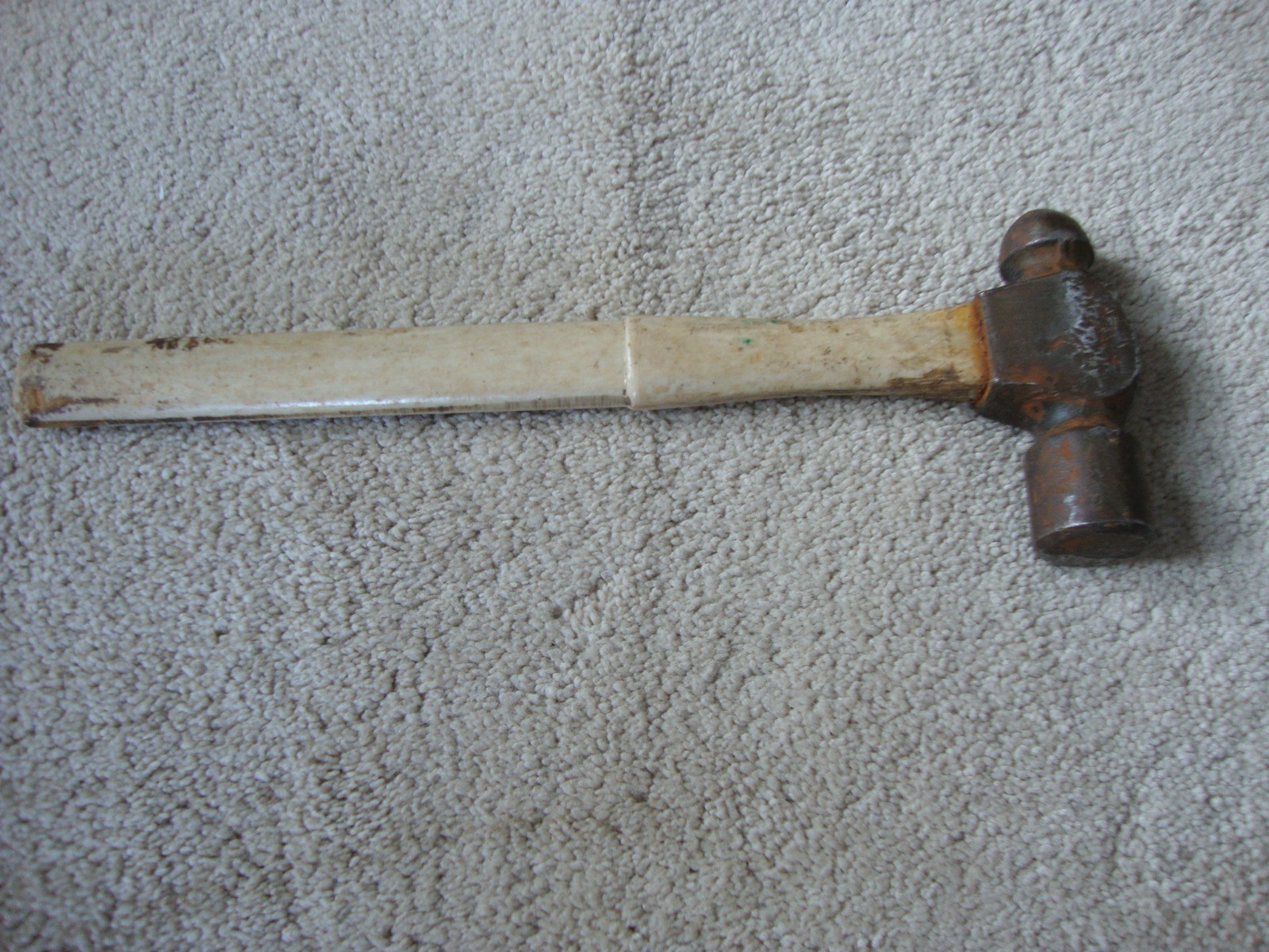 Vintage True Craft Ball Peen Hammer Fiber Glass Handle USA