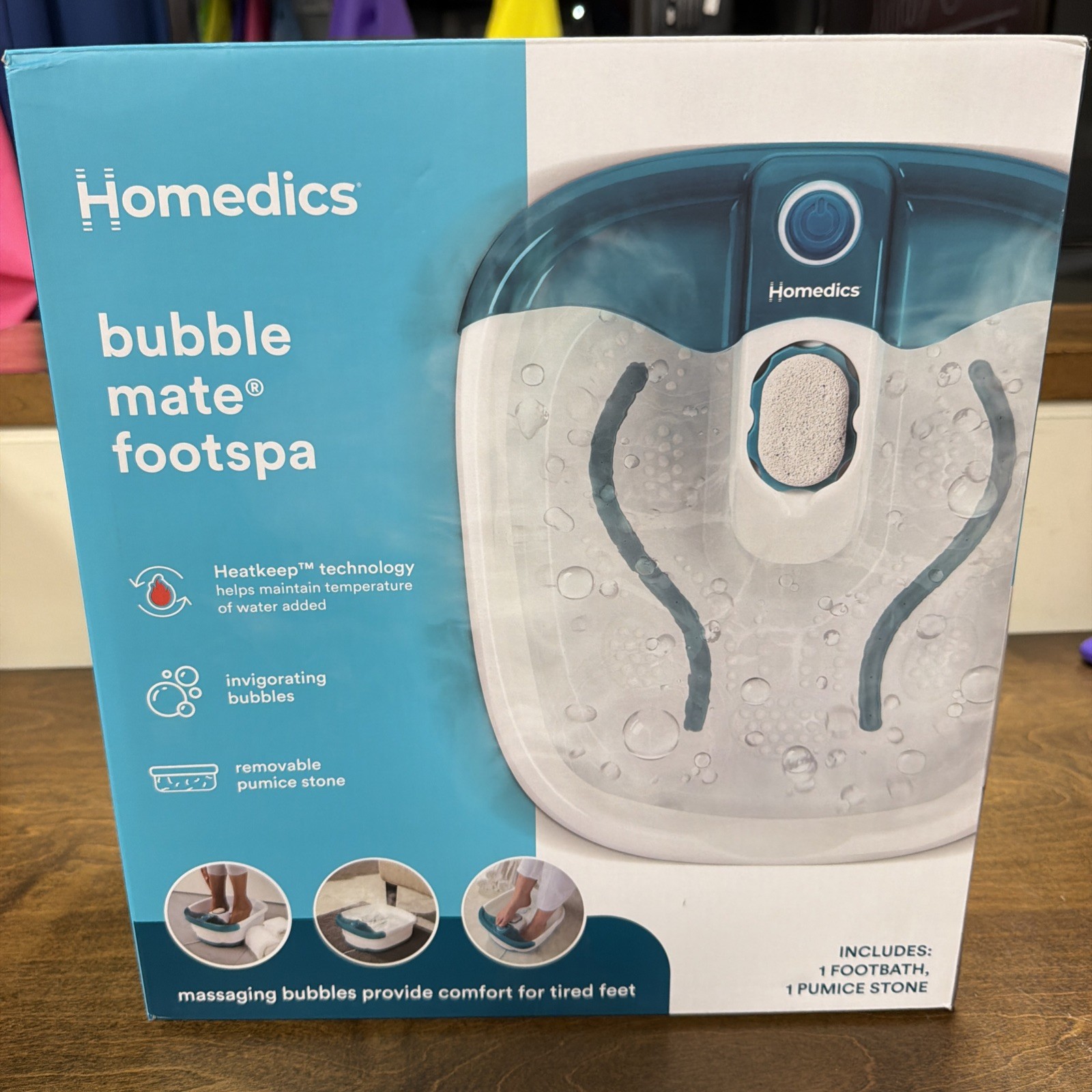 Homedics Bubble Mate Foot Spa FB 55A New Heatkeep Technology Radiate Wellnes