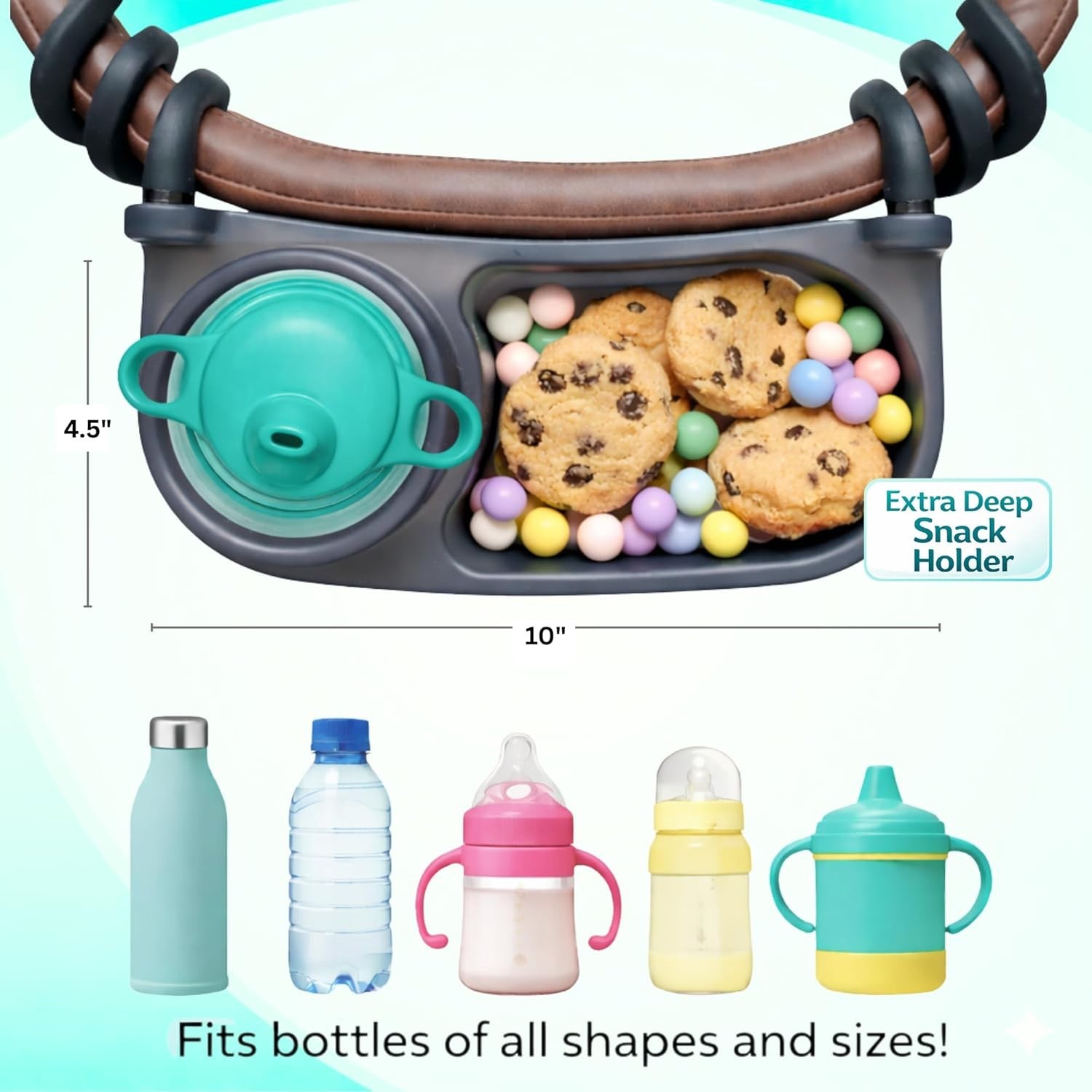 Snack Tray for Strollers: Easy Install & Dishwasher Safe - Perfect for Outings