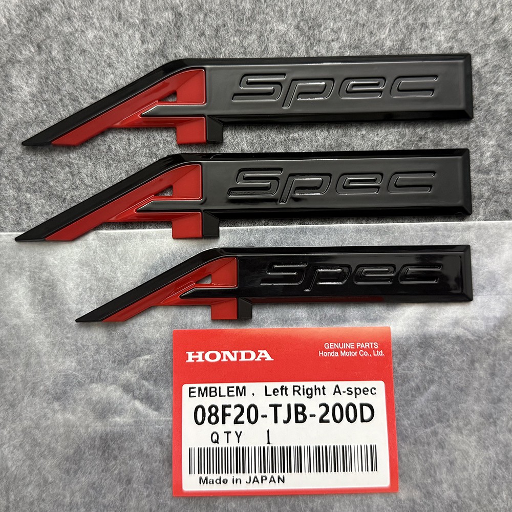 1Set Black Side Fender Trunk A-Spec Emblem For Acura MDX RDX Integra Sport Badge