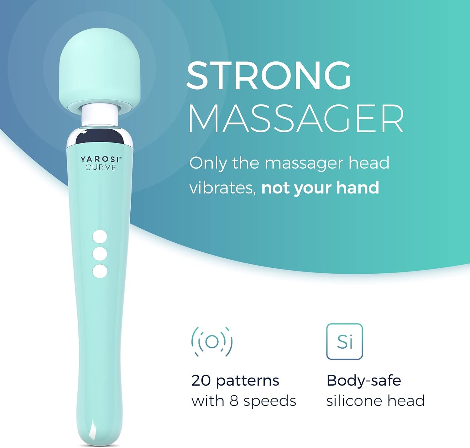Curve Cordless Therapy Device - 8 Powerful Speeds and 20 Patterns - Rechargeable