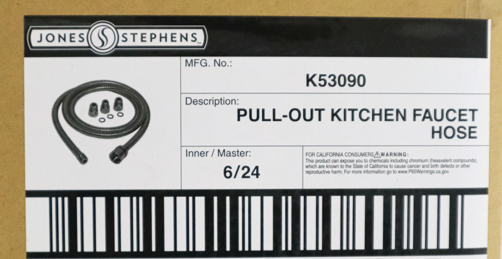 Jones Stephens Pull-Out Kitchen Faucet Hose Universal Style Chrome Plated K53090