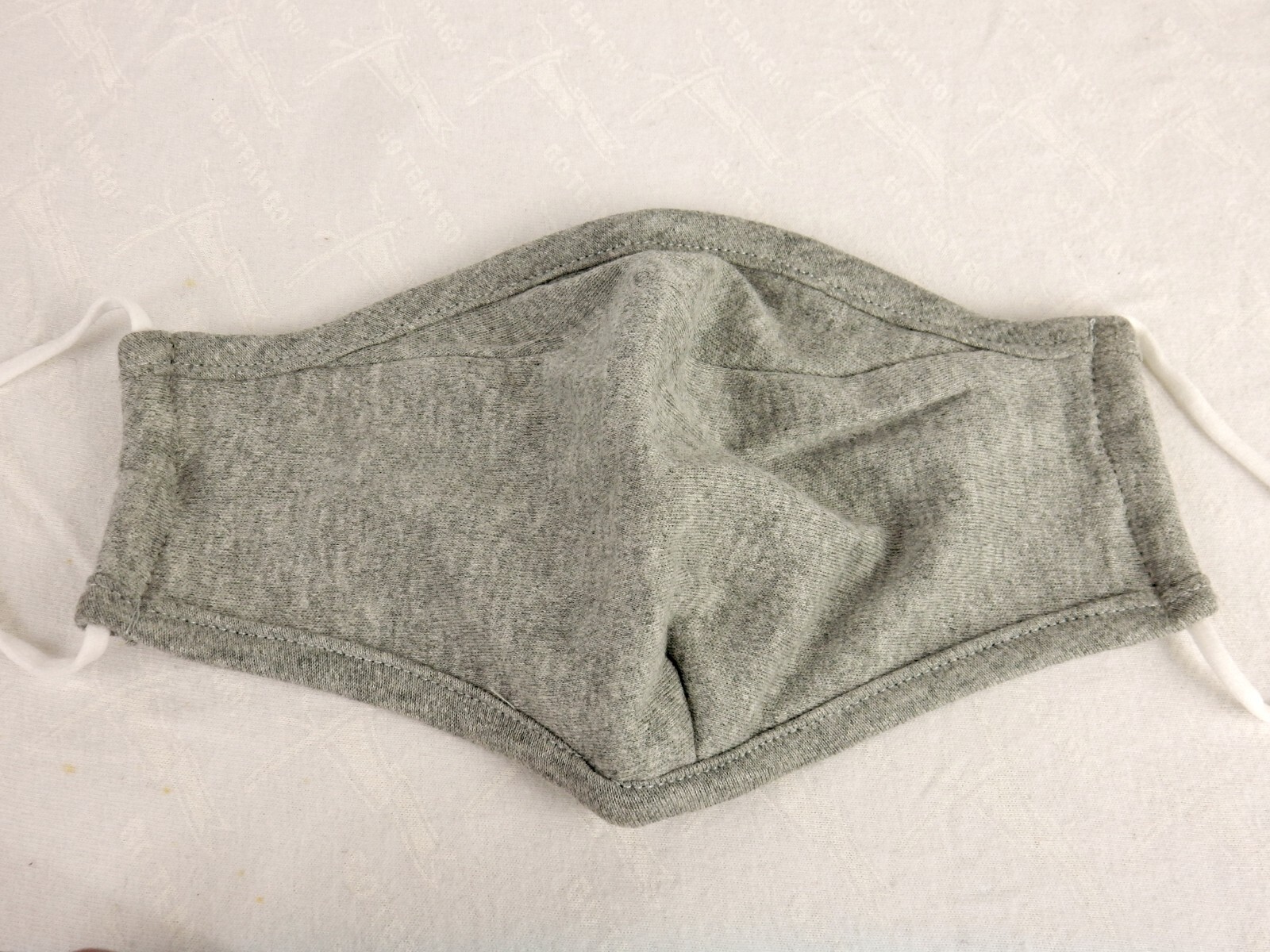 Heather Gray Cloth Face Mask, Washable, Adjustable Ear Bands, Clik Clak, PLT#4