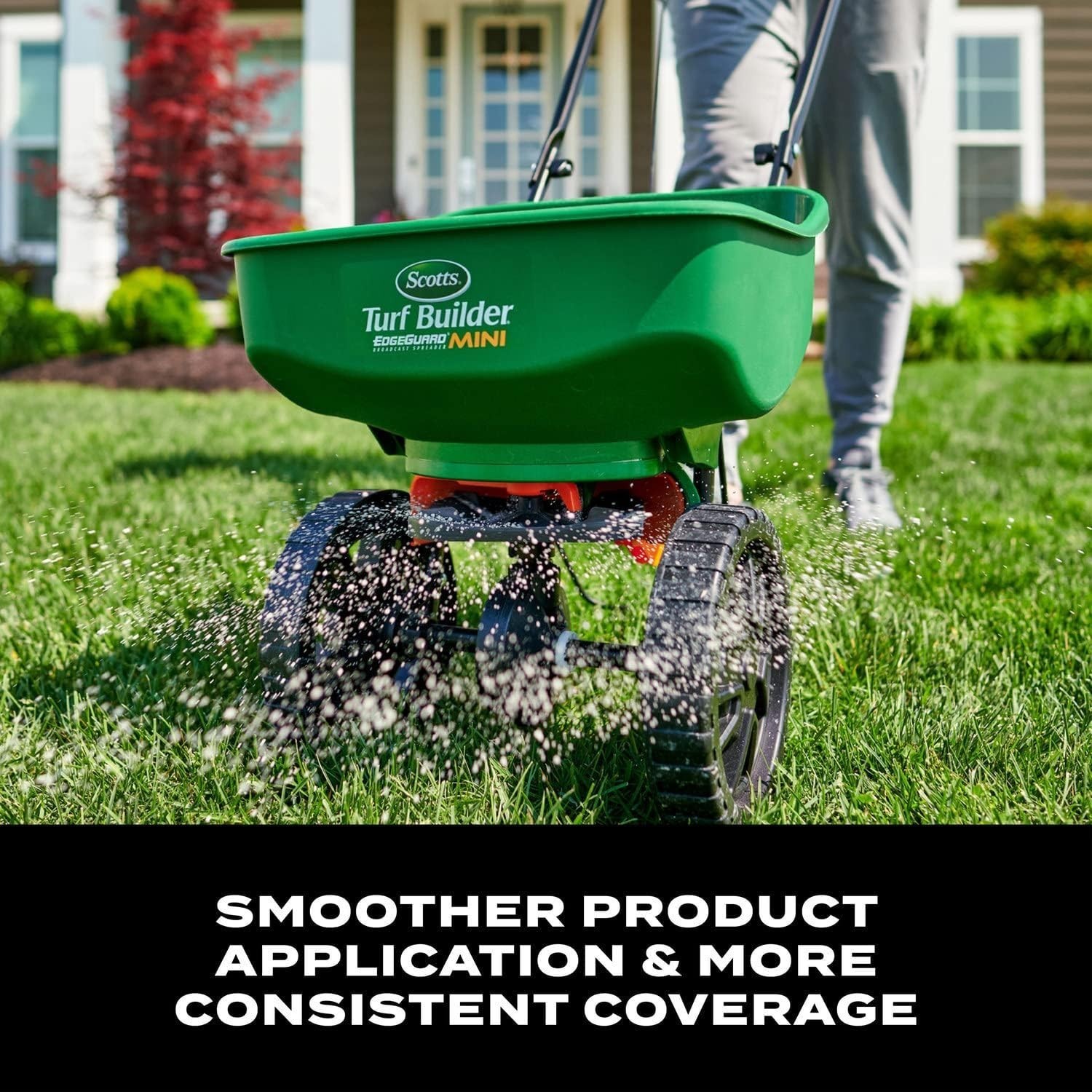 Turf Builder EdgeGuard Mini Broadcast Spreader Seed Weed & Feed Fertilizer Salt