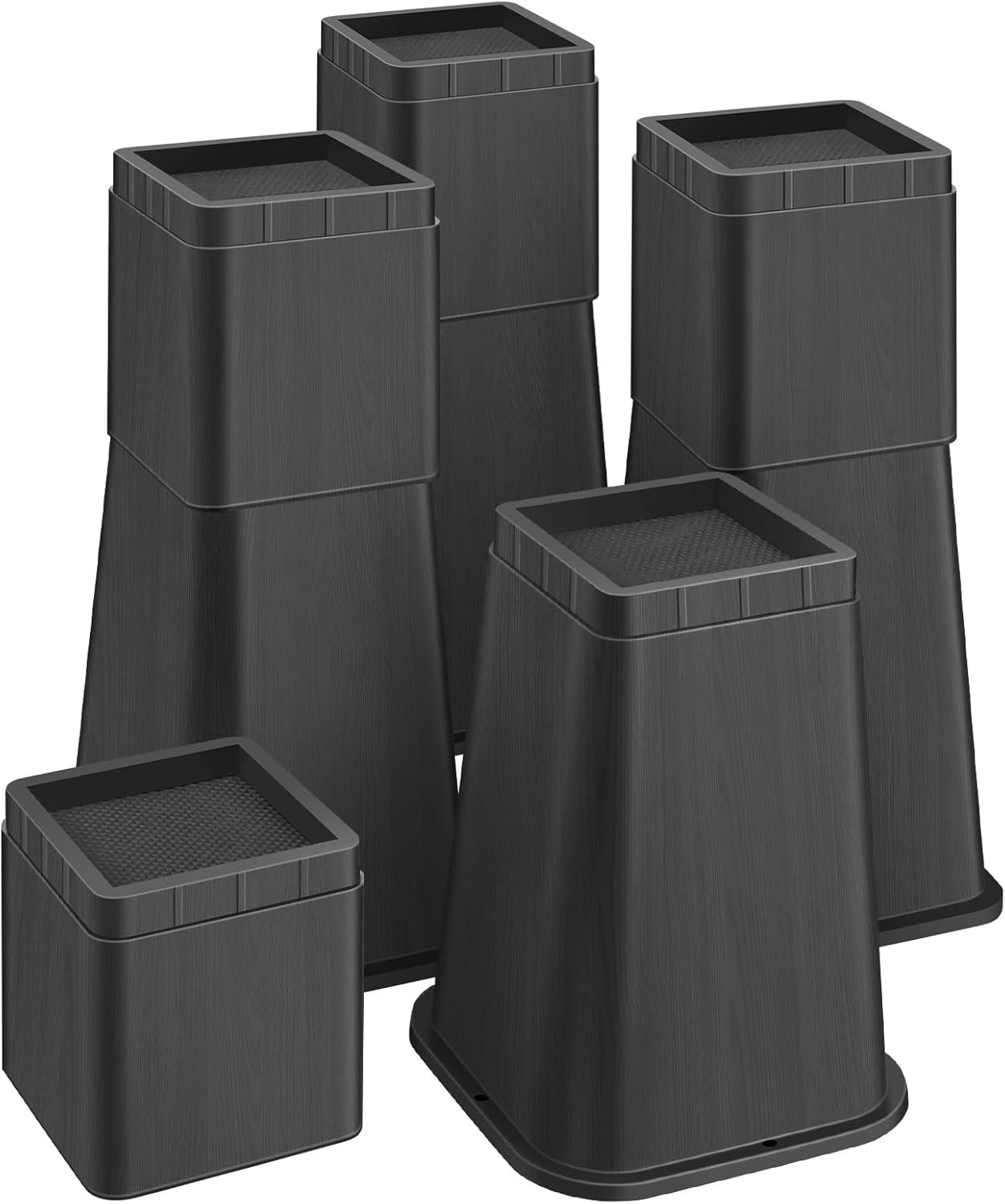 Bed Risers 12 Inch Heavy Duty, Furniture Risers Lifts 12" 8" 4" for Table, De...