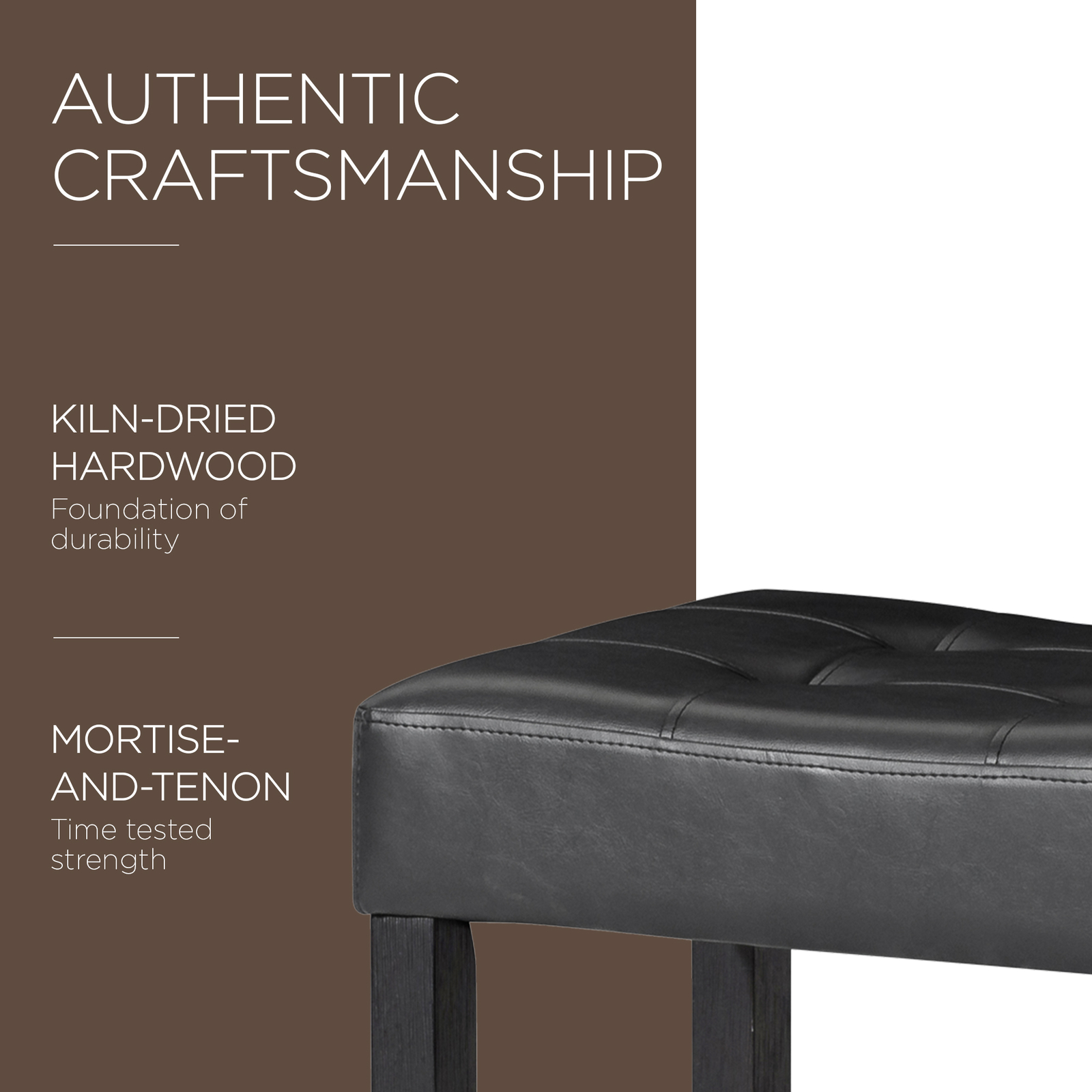 Carte: A La Carte Home Harper Counter Stool in Rustic Black Wood Finish Set of 2