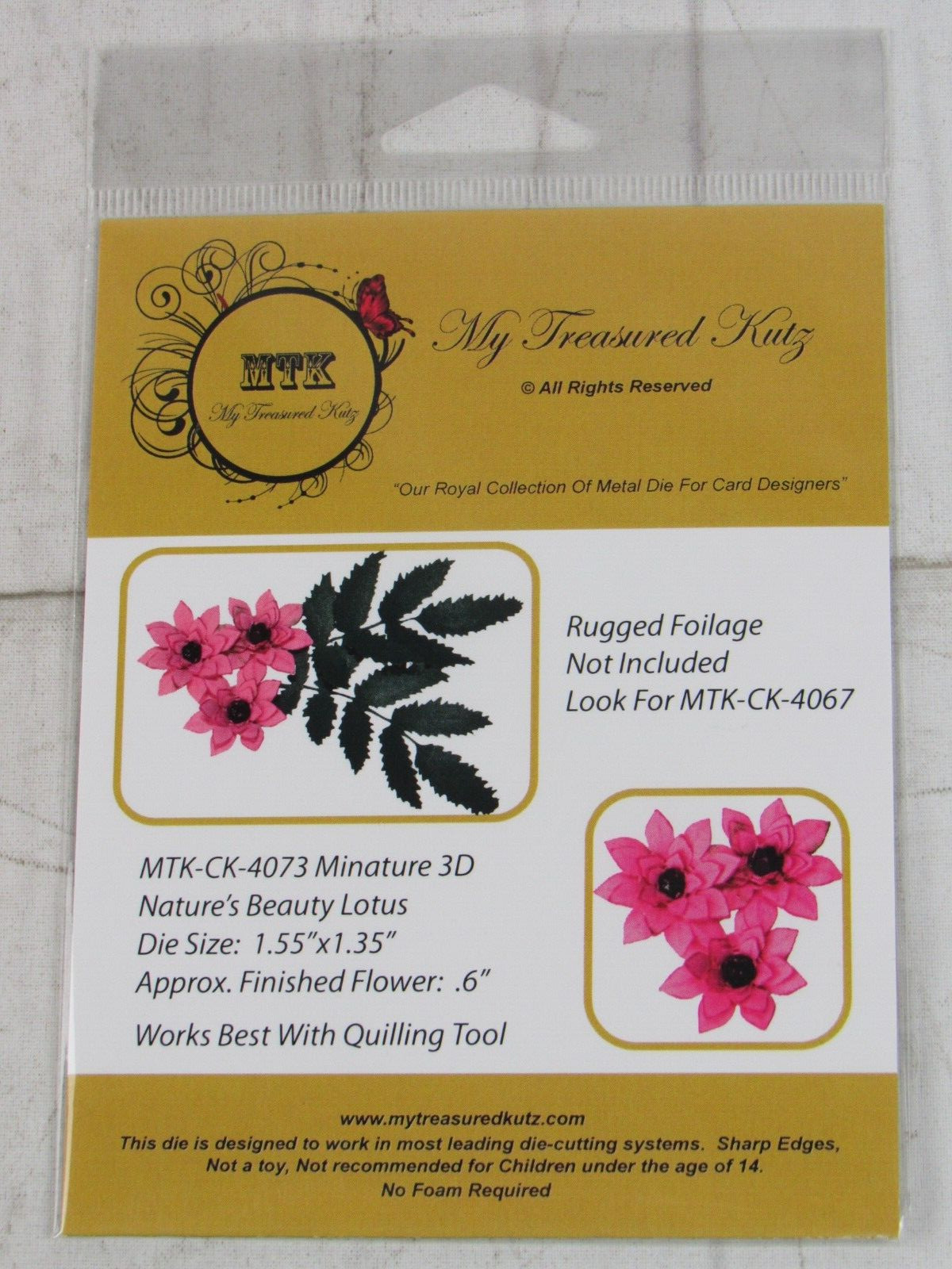 My Treasured Kutz, Metal Die, Miniature 3D Nature's Beauty Lotus, MTK-CK-4073