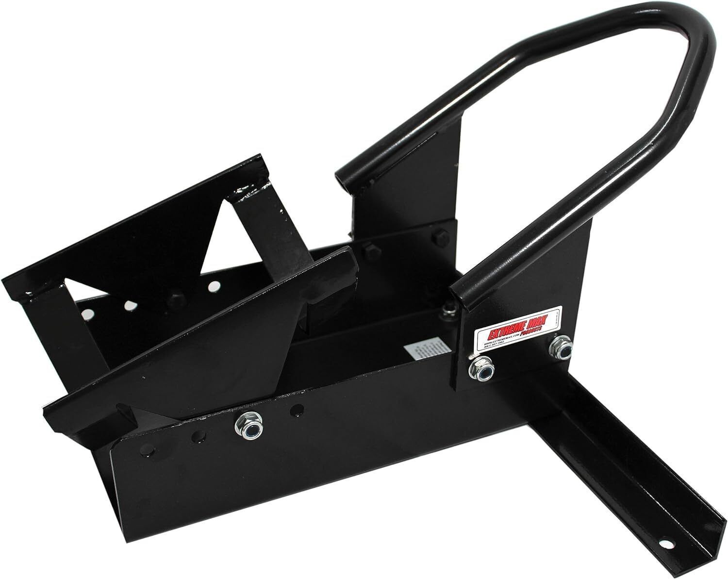 Motorcycle Wheel Chock Stand Durable Heavy Duty Steel Adjustable Black Truck New