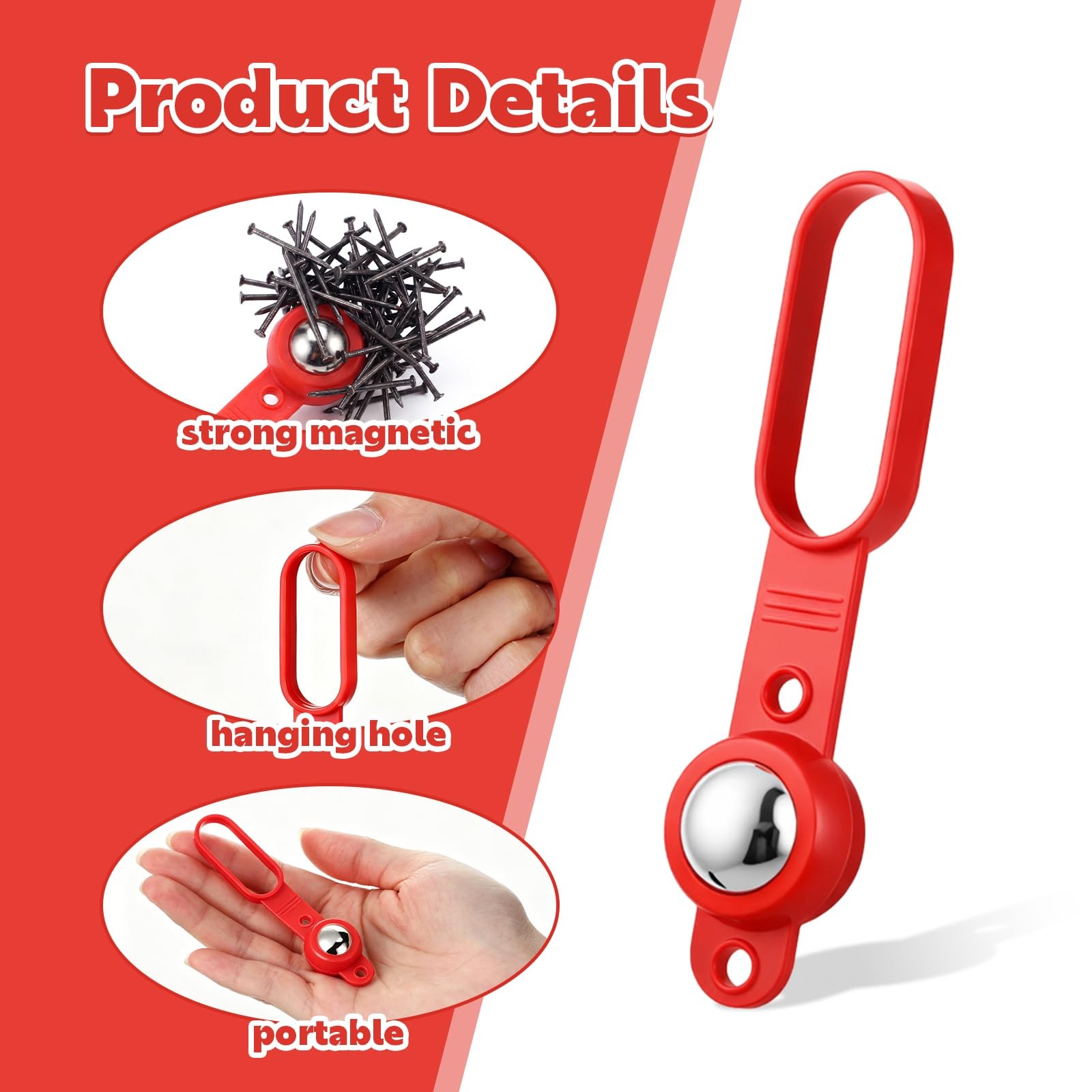 2 Pack Magnetic Stud Finder with 27 Lbs Pull Force, No Batteries Required Wal...