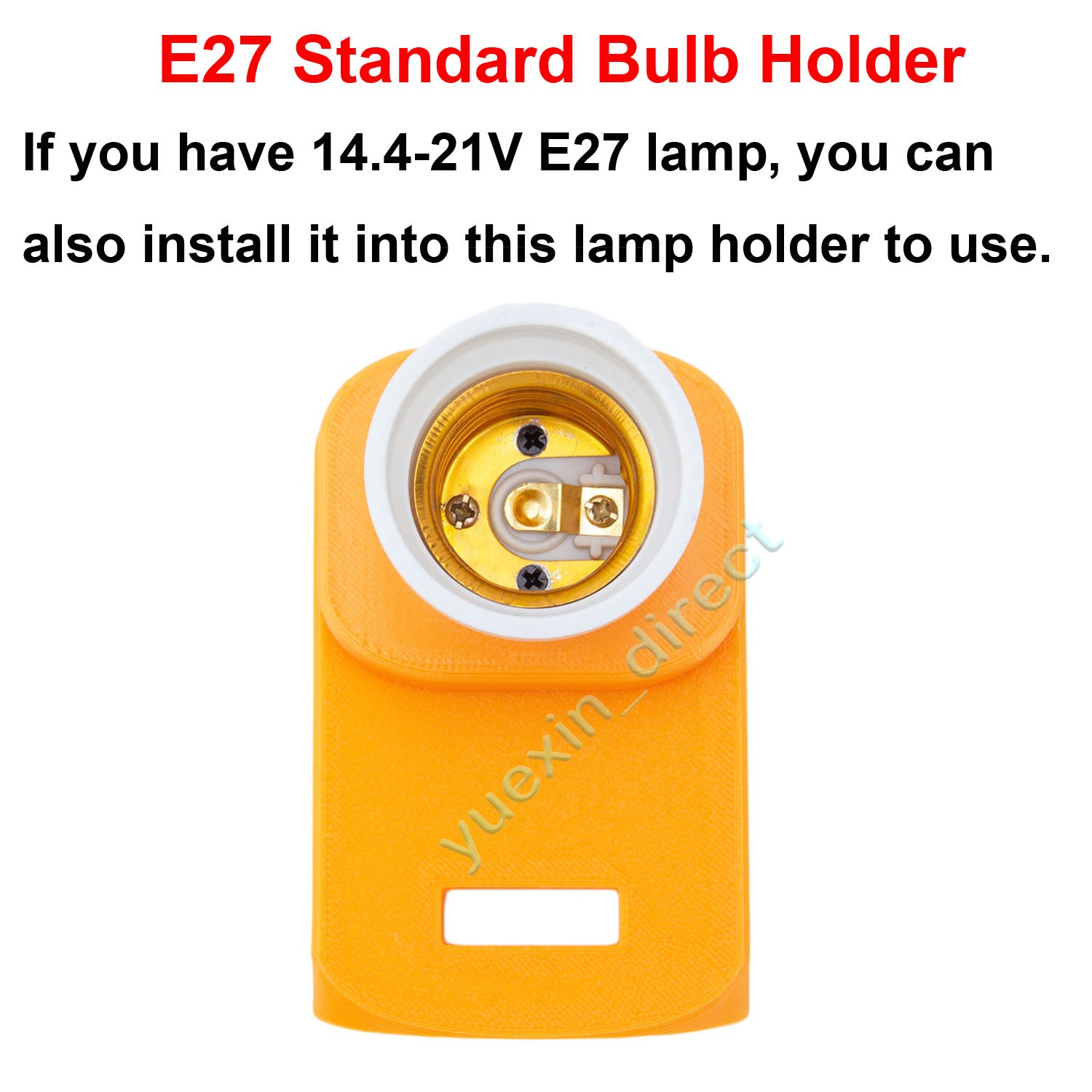 Portable E27 Bulb Lamp LED Work Light For Dewalt 20V MAX Series Lithium Battery