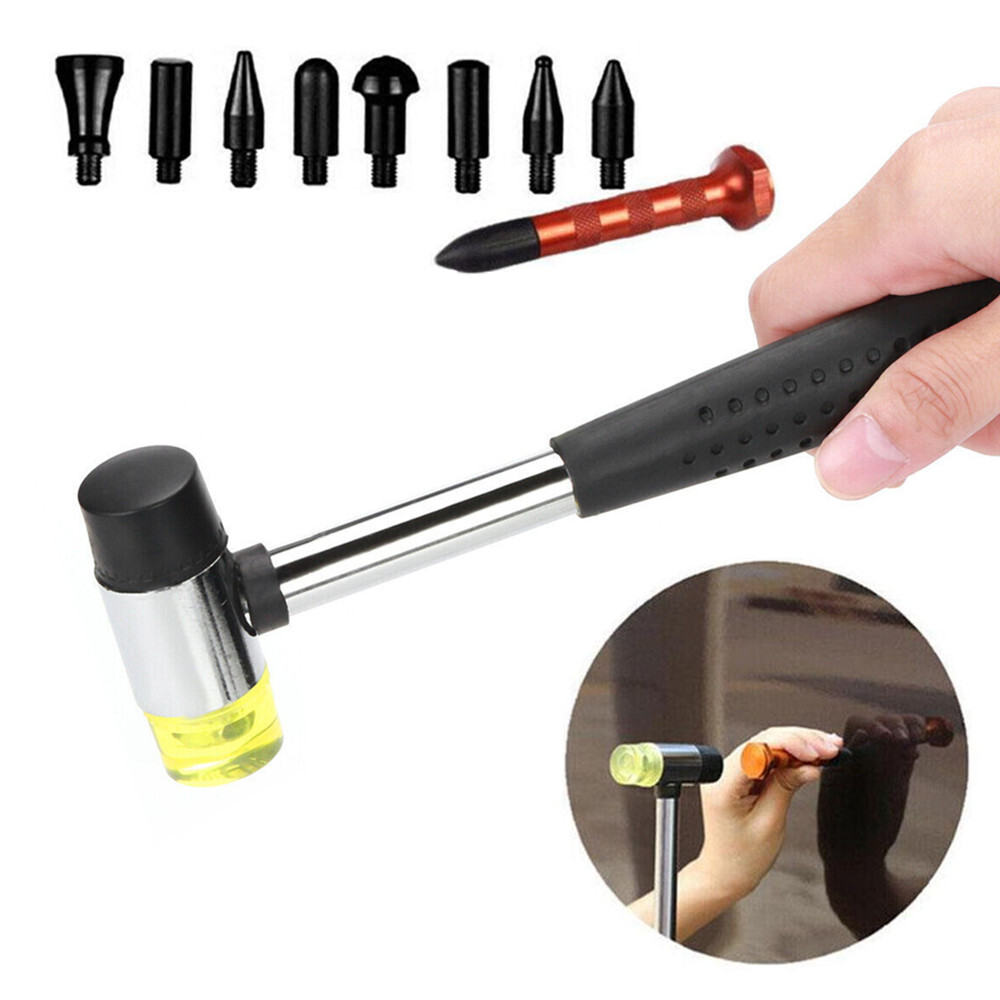 Paintless Dent Repair Kit Metal Tap Down Pen with 9 Heads Tips Dent Removal Tool