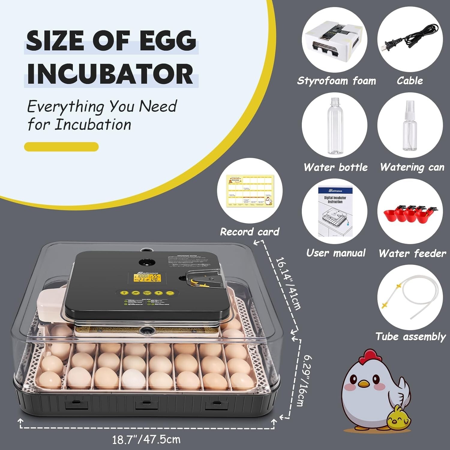 56 Egg Incubator for Hatching Eggs w/ Automatic Egg Turning Egg Candler Gift🌟