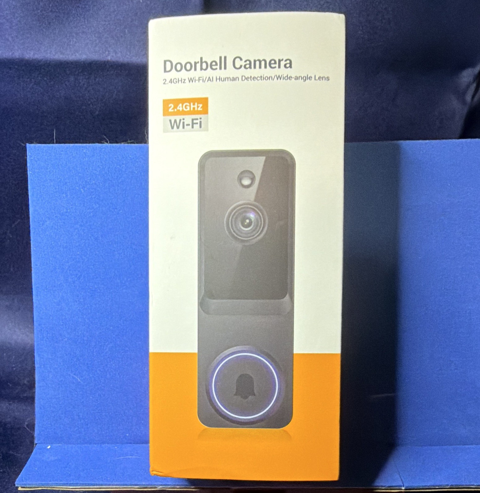 Video Doorbell Camera Wi‑Fi AI Human Detection Night Vision Two‑Way Audio Black