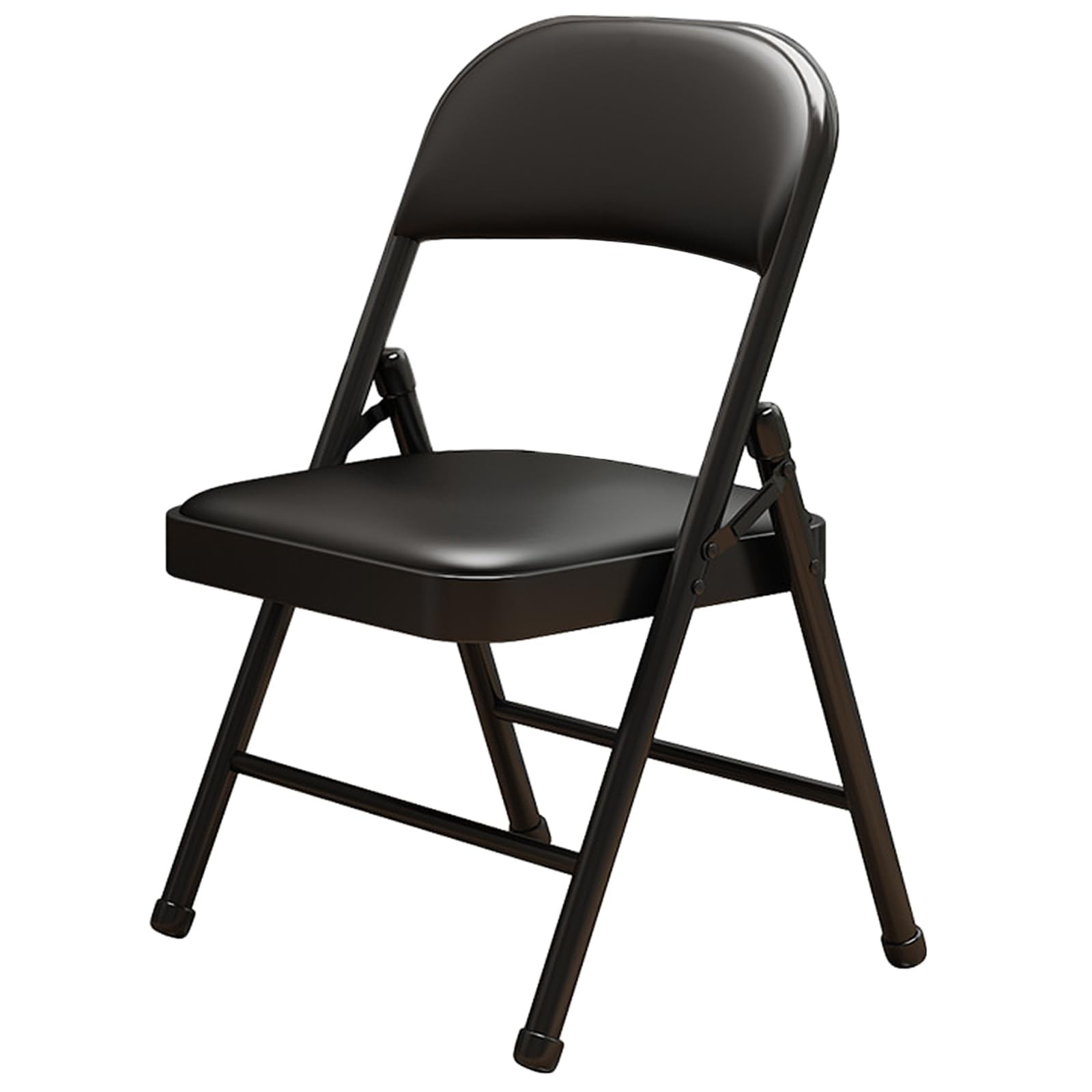1 Pack Bulk Folding Chairs with Padded Cushion, Single Black Steel Metal Fram...