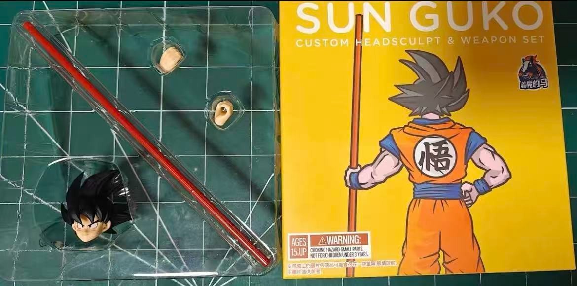 custom 1/12 shf Goku Windblown Hair +Power Pole Accessory Kit Demoniacal Fit