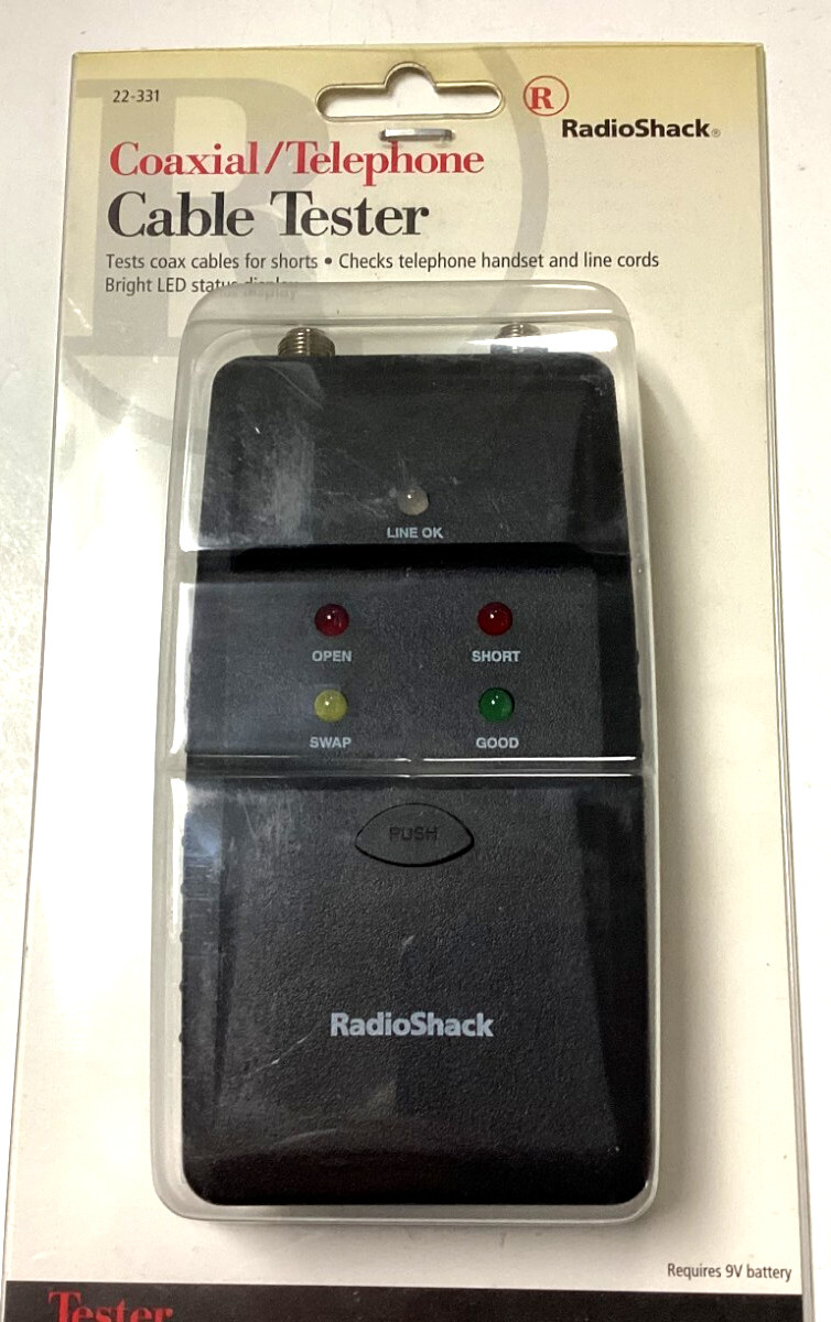 RadioShack Coaxial/Telephone Cable Tester 220-331 Original package/instructions