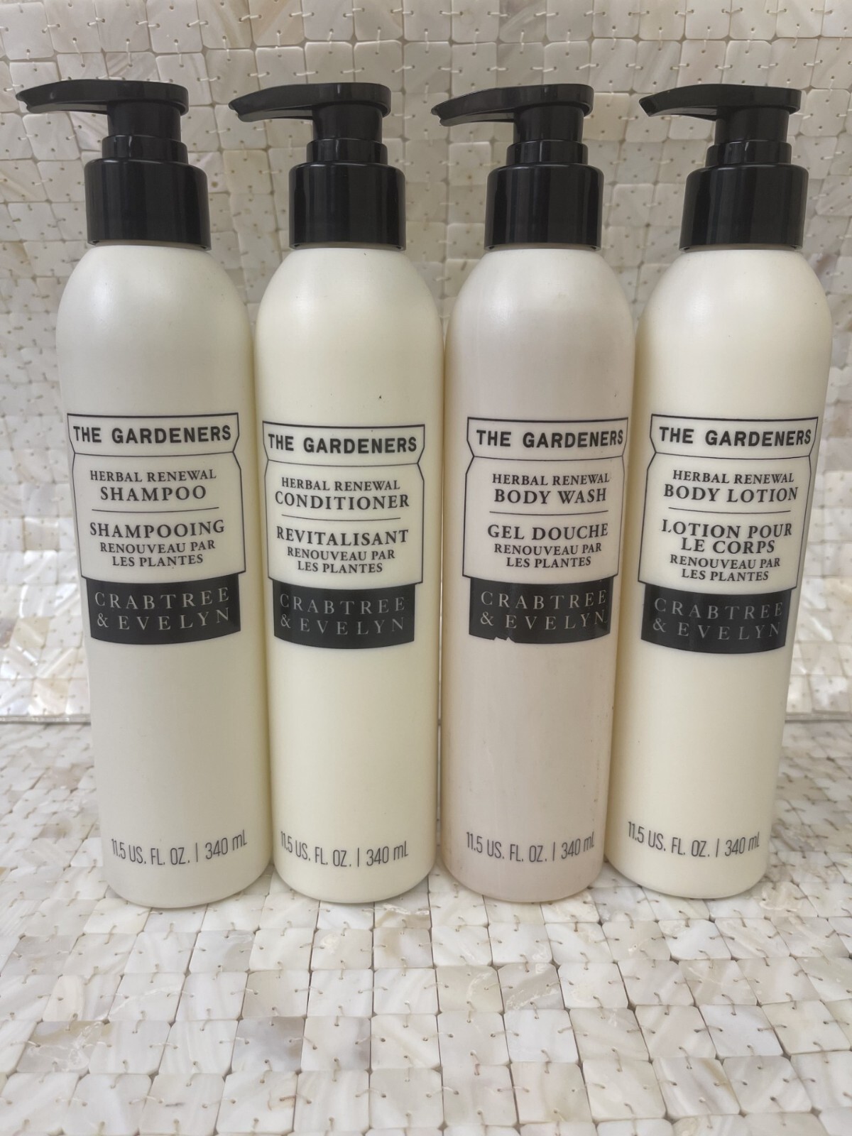 Crabtree & Evelyn Gardeners 4-Piece Set | Shampoo Conditioner Body Wash Lotion |