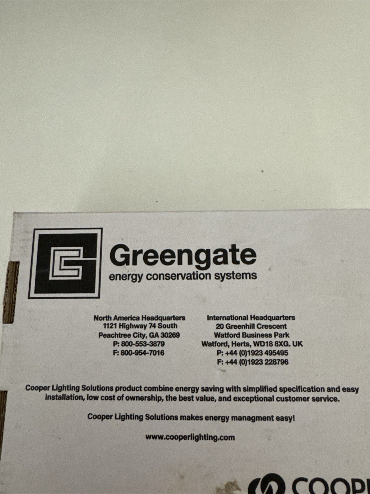 Greengate Cooper Controls OAC-DT-2000 Ceiling Occupancy Sensor White NEW