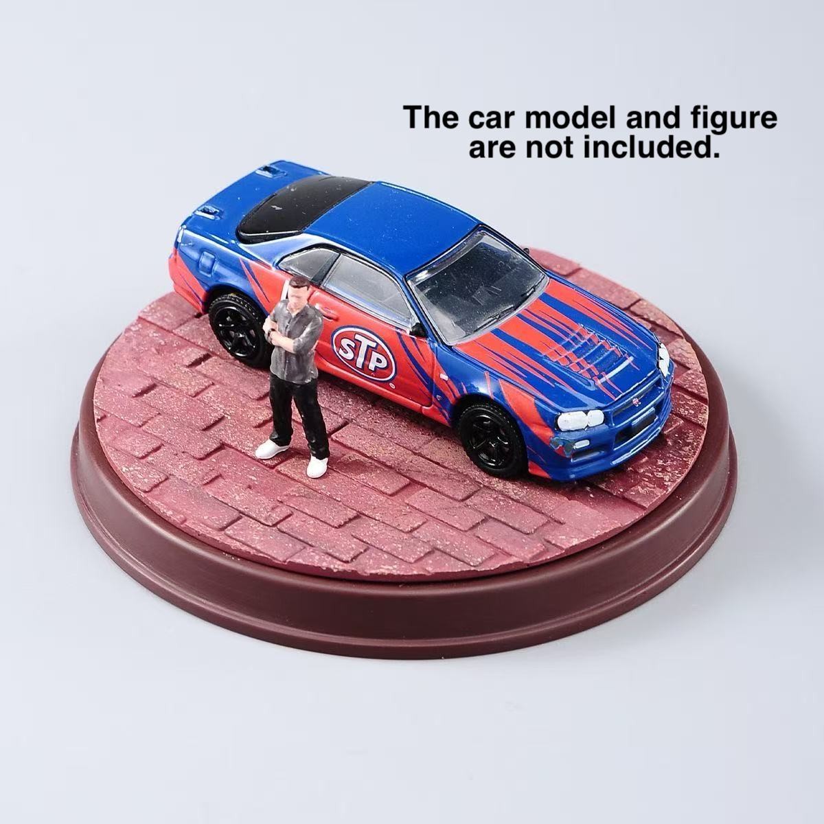 CZ 1:64 Car Model Base Miniature Diorama Sand Scenario Red brick Road  Display