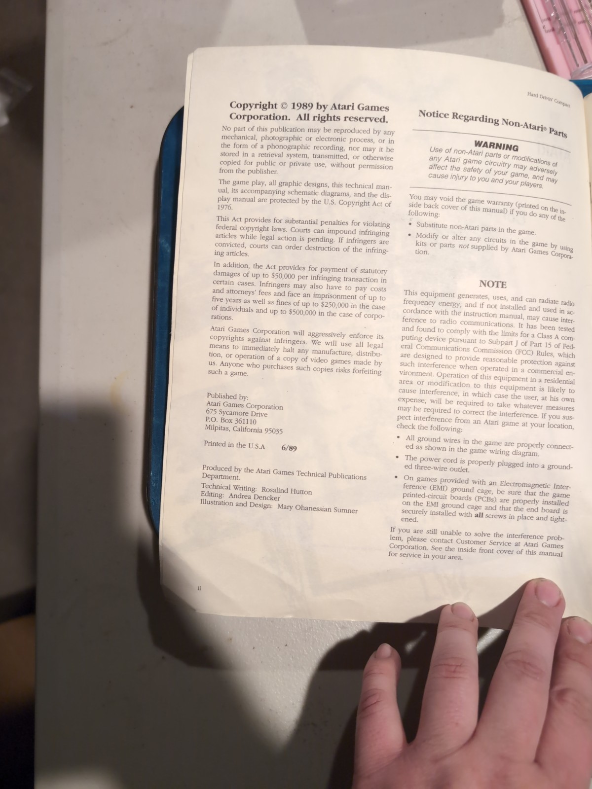 Hard Drivin Compact Operator Manual