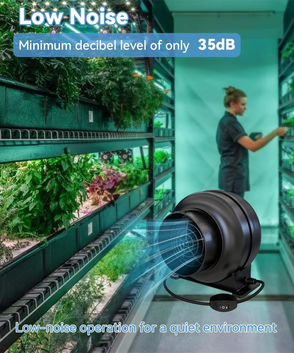 Artibear 3.5 Inch 168 CFM Inline Duct Ventilation Fan with 2 Speed Controller