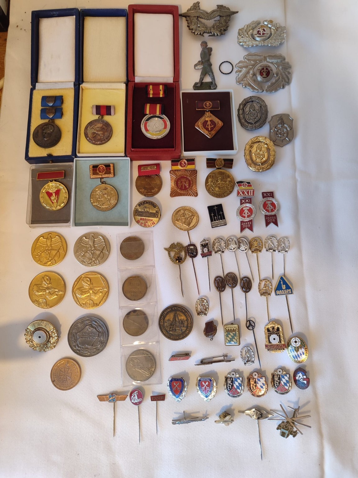 Large German Medal & Badge Collection DDR NVA Shooting Club Awards Estate Lot