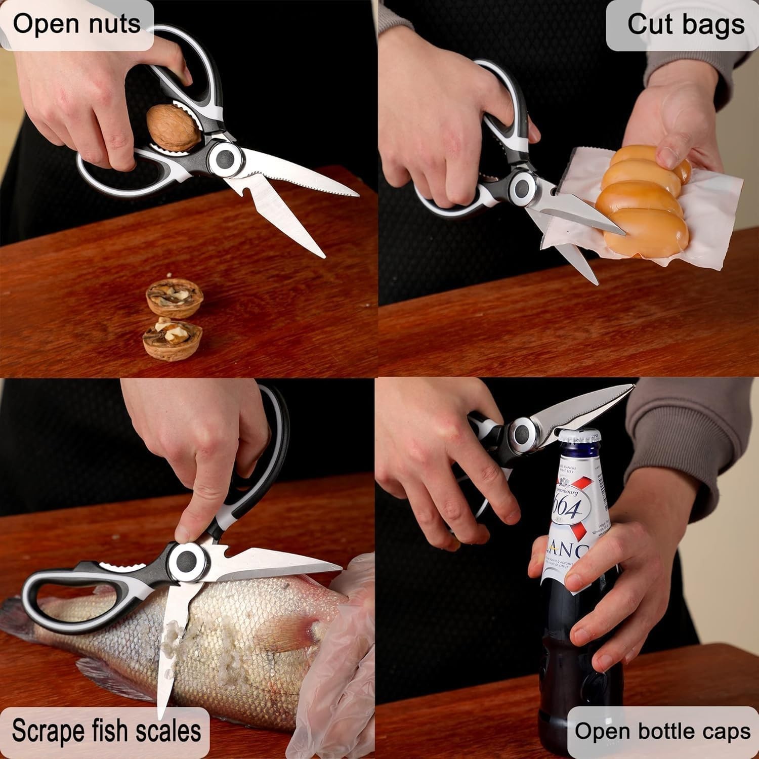 Versatile Kitchen Scissors Set with Durable Blades - Includes Seafood Shears
