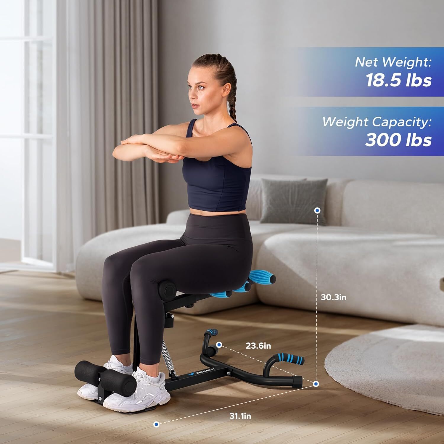MERACH Deep Squat Adjustable Machine Glute Trainer Core Leg Workout for Home Gym