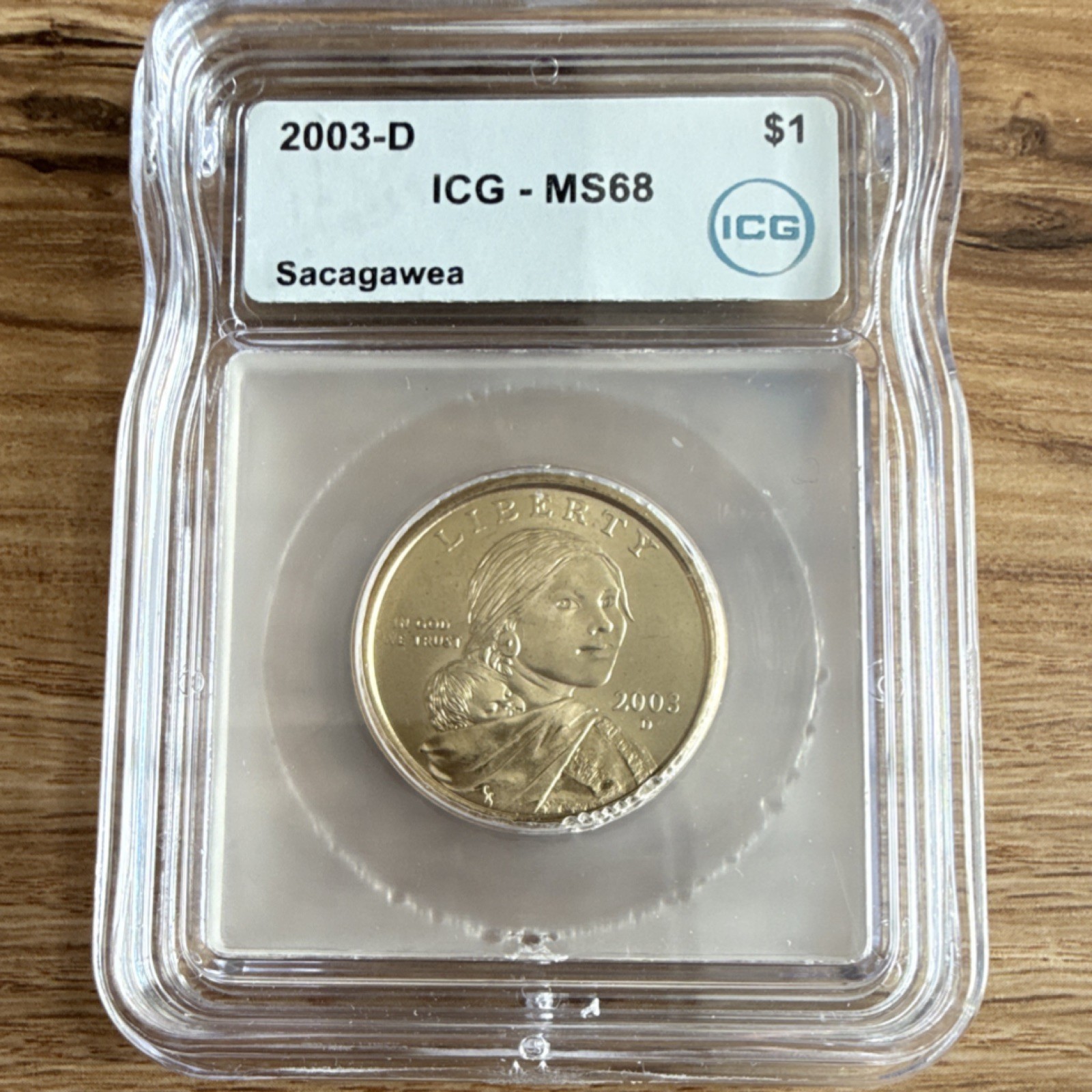 2003-D Sacagawea Native American Dollar ICG MS68 $1 Coin Bronze Uncirculated