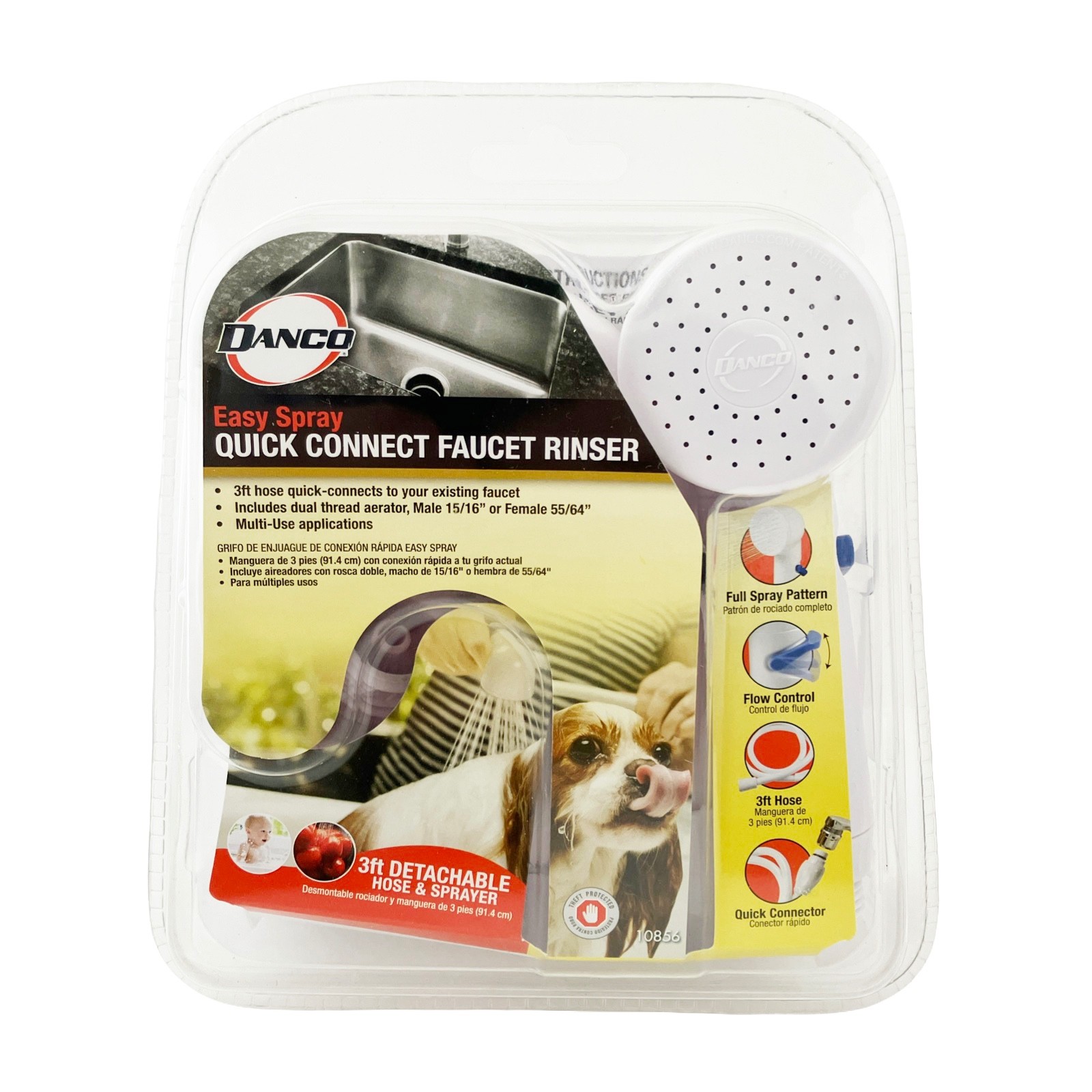 Danco 10856 Plastic Polar White Kitchen Easy Quick Connect Faucet Spray & Rinser