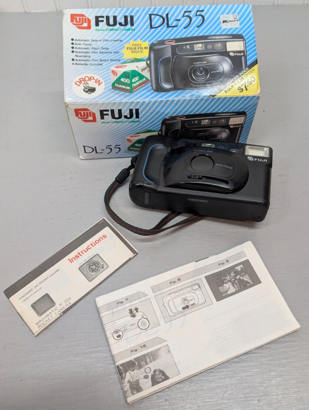 Fuji DL-55 Point and Shoot Film Camera with Manual Original Box Japan Made