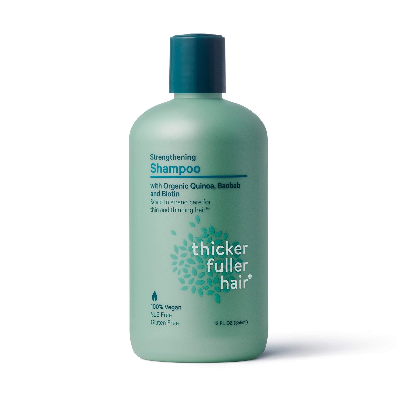 Thicker Fuller Hair Strengthening Shampoo 12 Fl Oz Green Vegan SLS Free