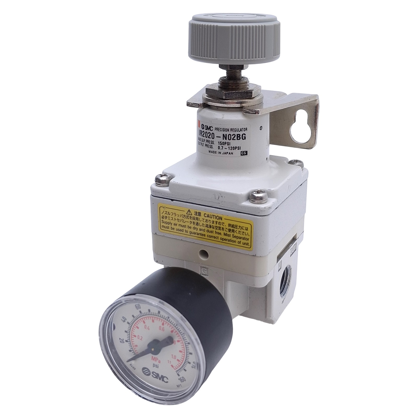 SMC IR2020-N02BG Precision Regulator 0.01-0.8MPa Range, 1/4" NPT, 150psi Max