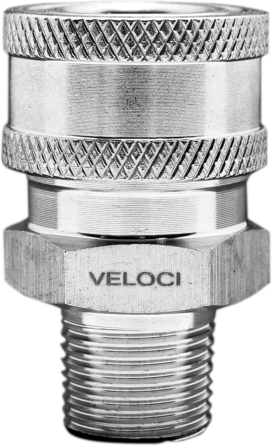 Veloci Performance Stainless Steel 3/8" MPT Coupler for use w/ Pressure Washers