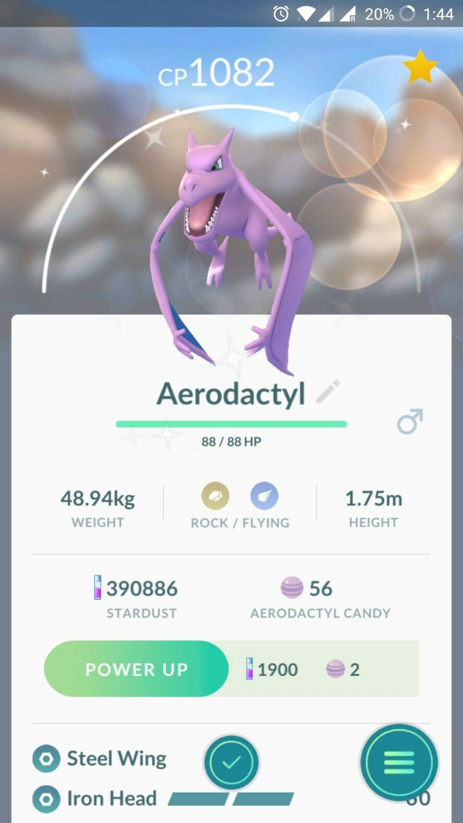 SHINY ✨ AERODACTYL!!! ✨ - PKMN GO!!! - NON REGISTERED!!!