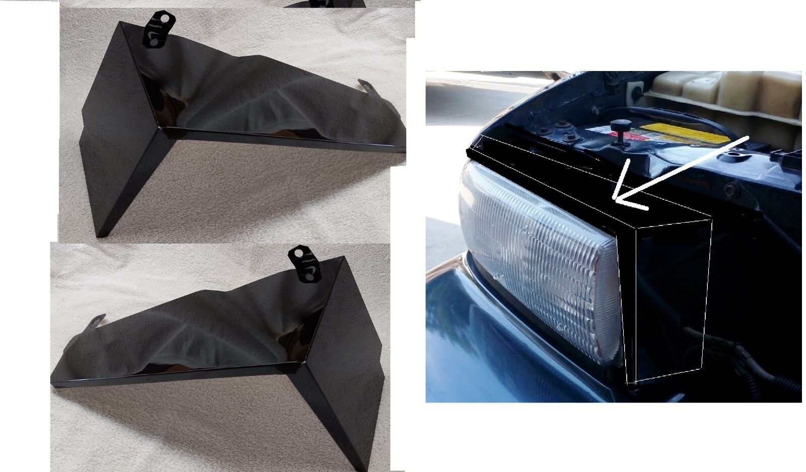 Impala 1994-1996 2Pc Decorative Headlight Shroud Covers Gloss Black Aluminum LT1