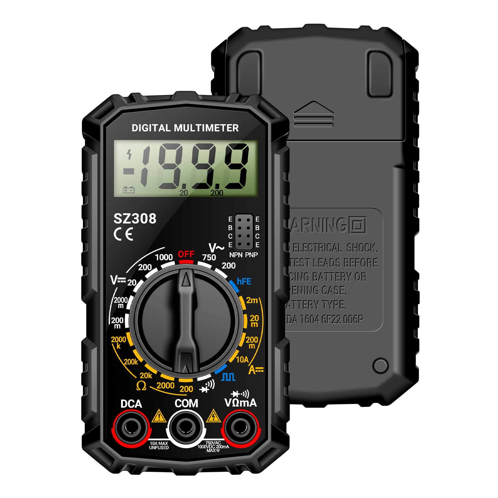 Multimeter for Voltage Current Resistance Diode Transistor Square Wave Output