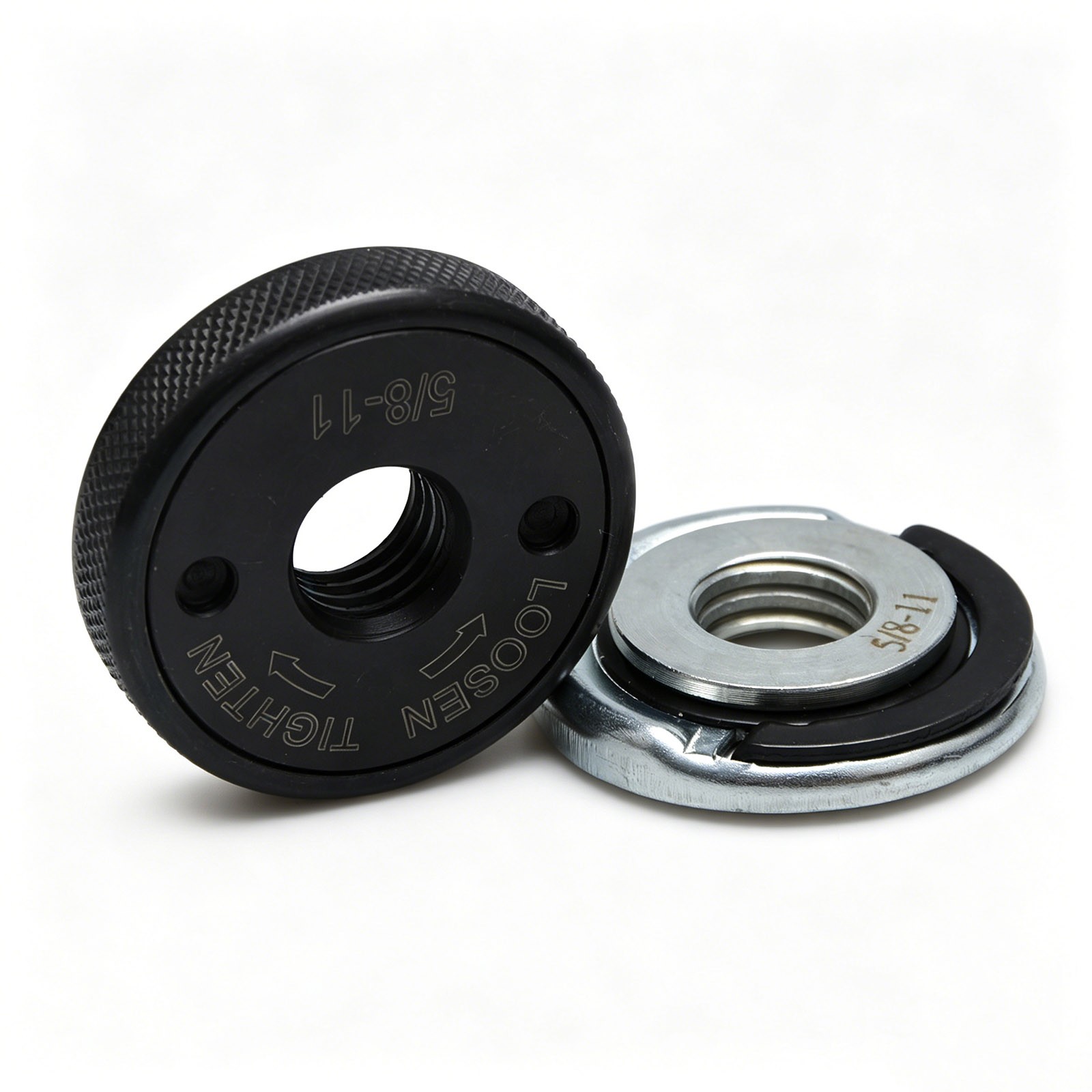 Angle Grinder Flange Nut Kit 5/8"-11 D-Ring & Knurled for Workshop Garage Use