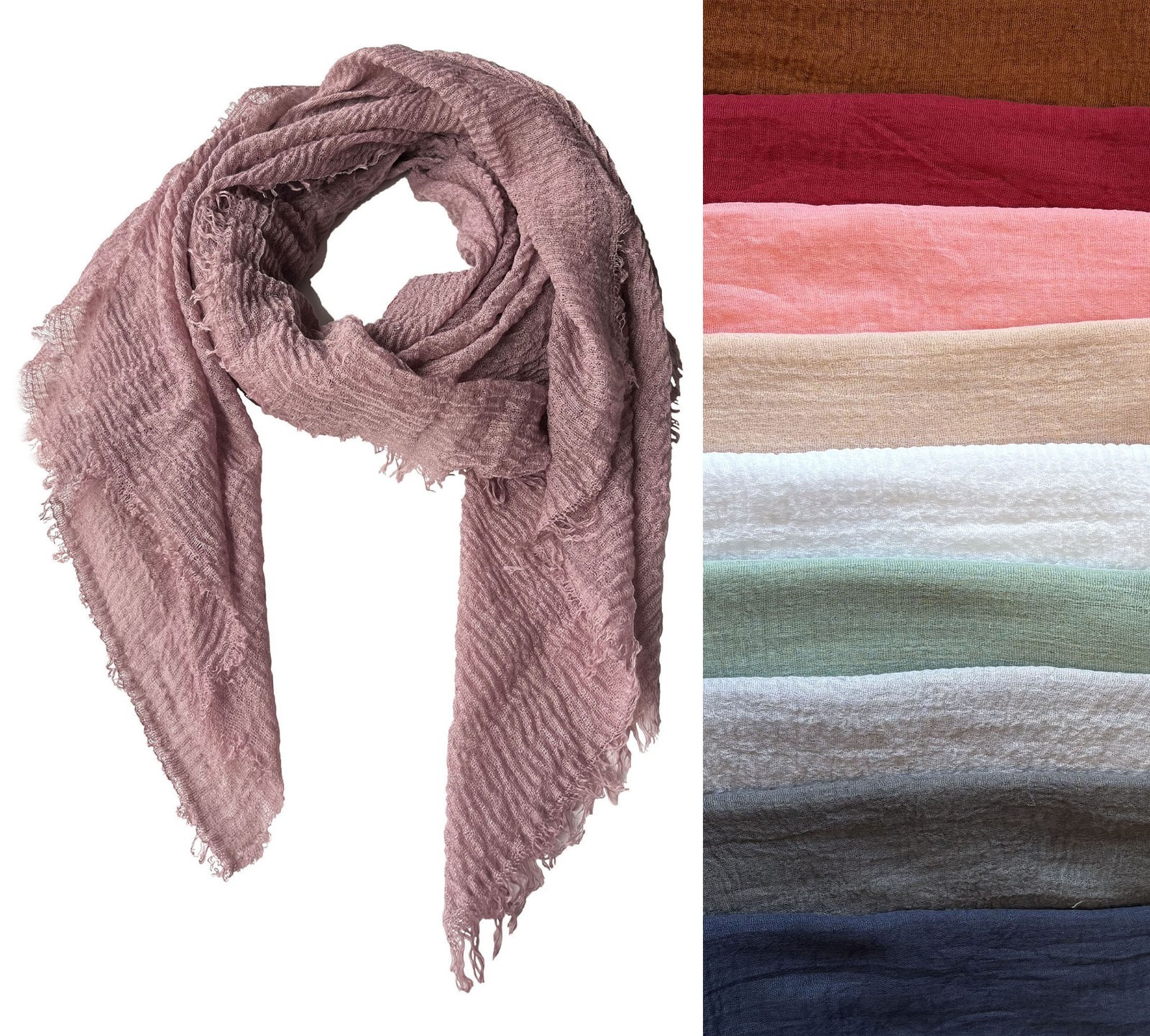 Gauze Head Scarf Crinkle Square Scarves Super Light Weight Neck Scarf Bandana