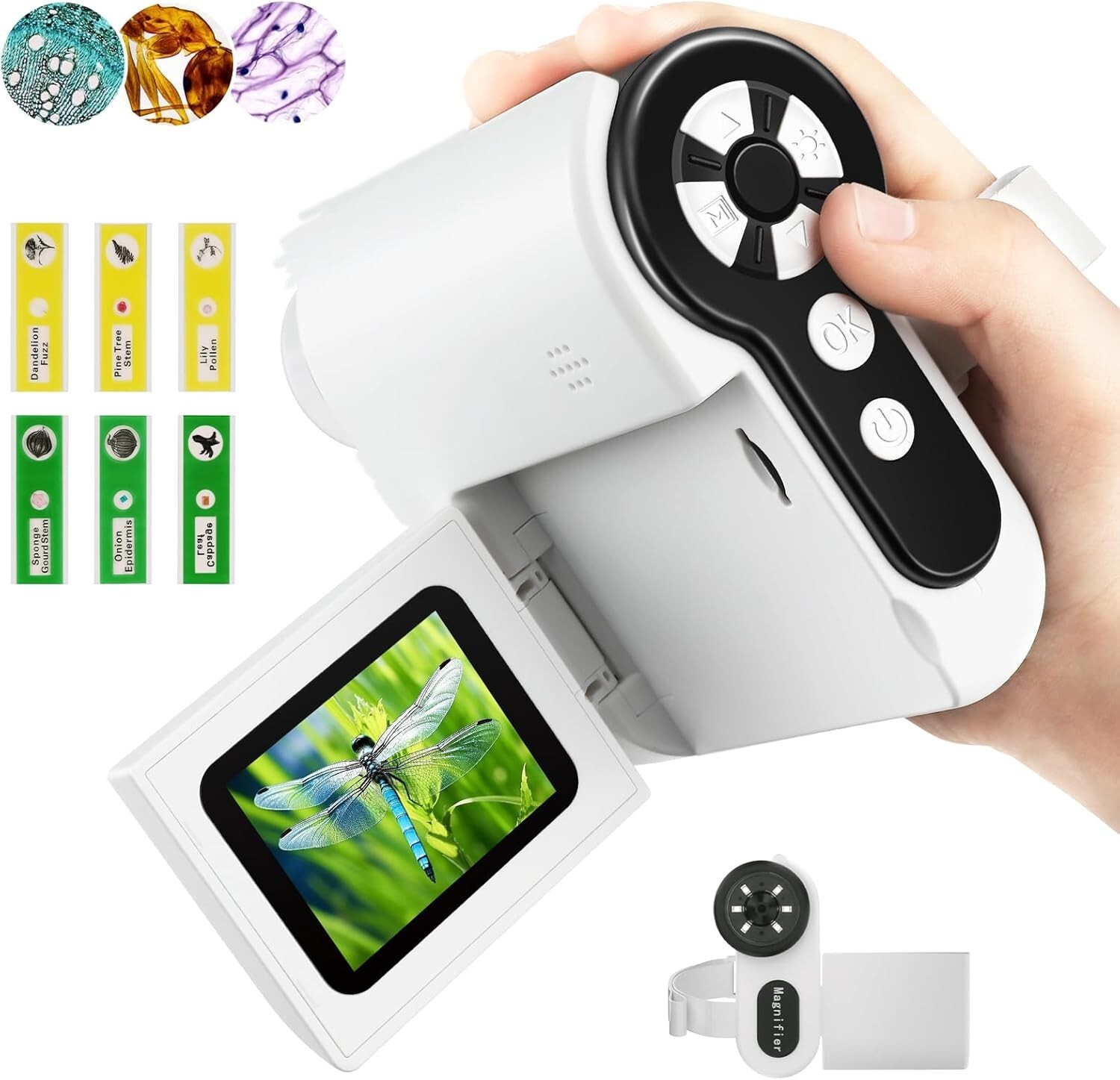 Dcorn Microscope for Kids 3-in-1 1000X Handheld Mini Scope with 2" LCD Screen