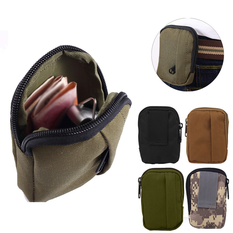 Men's Tactical Molle EDC Tool Pack Pouch Belt Waist Bag Small Pack Coin Wallet